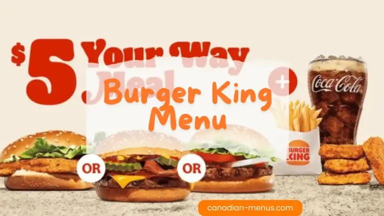 burger king menu canada