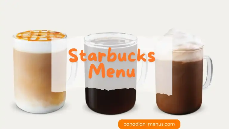 starbucks menu canada (canadian-menus.com)