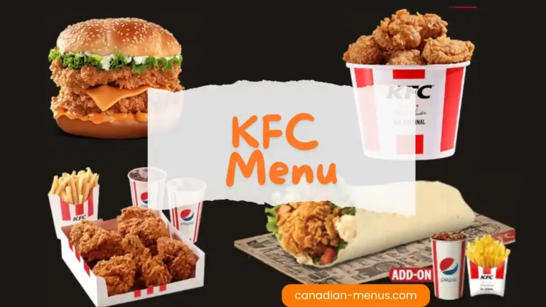 kfc menu canada (canadian-menus)