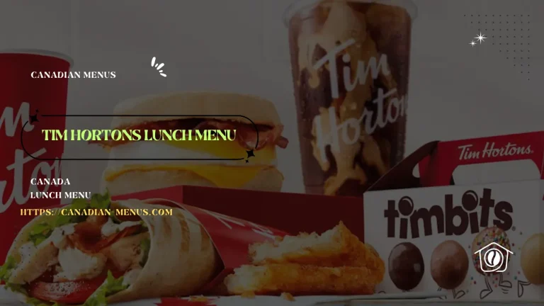 Tim Hortons lunch menu