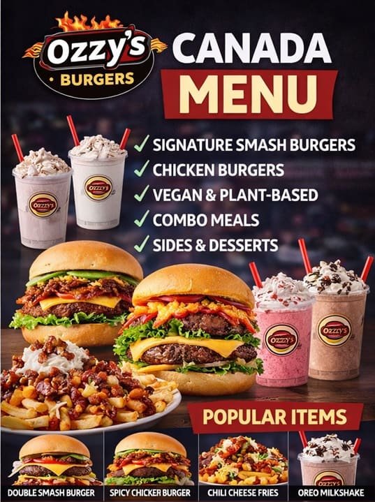 Ozzy’s Burgers Canada Menu with Prices 1 Ozzy’s Burgers Canada Menu with Prices