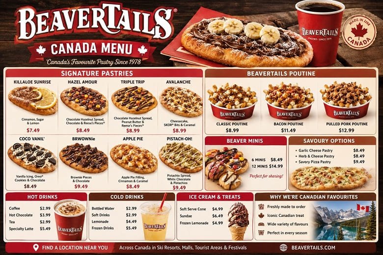 BeaverTails Menu Canada with Prices – Complete Guide to Pastries, Drinks & Popular Treats 1 BeaverTails Menu Canada with Prices